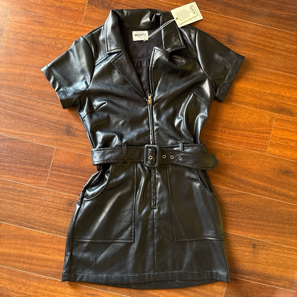Black Leather Minidress
